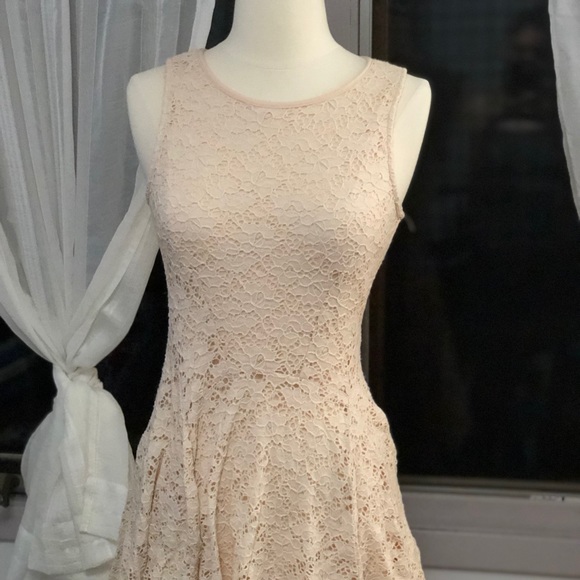 macy's pink lace dress